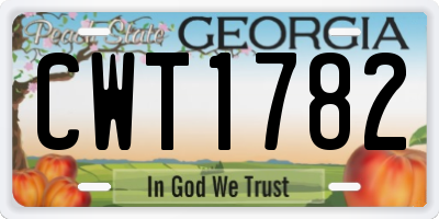 GA license plate CWT1782