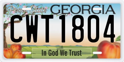 GA license plate CWT1804
