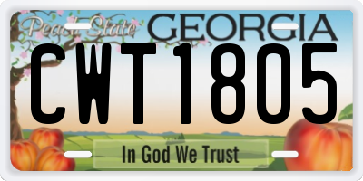 GA license plate CWT1805