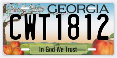 GA license plate CWT1812
