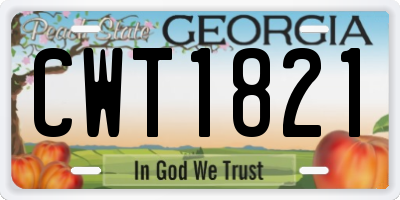 GA license plate CWT1821