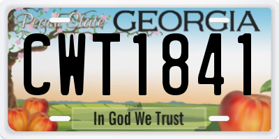 GA license plate CWT1841