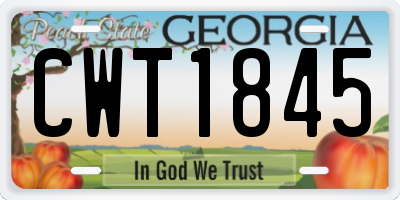GA license plate CWT1845
