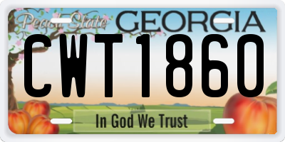 GA license plate CWT1860