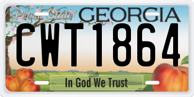 GA license plate CWT1864