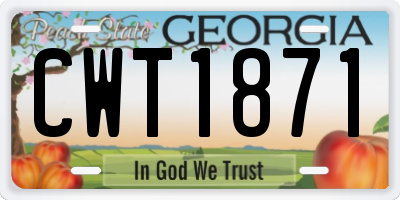GA license plate CWT1871