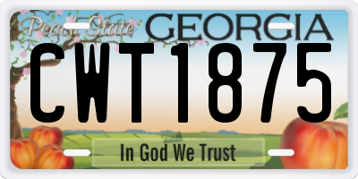GA license plate CWT1875