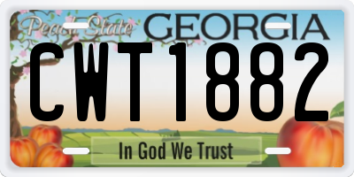 GA license plate CWT1882