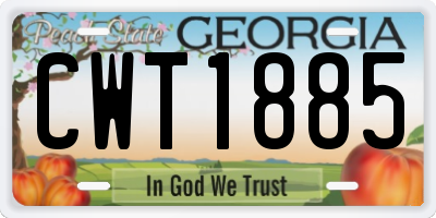 GA license plate CWT1885