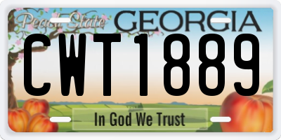 GA license plate CWT1889