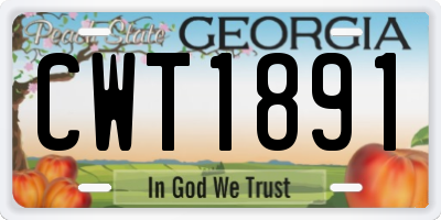 GA license plate CWT1891