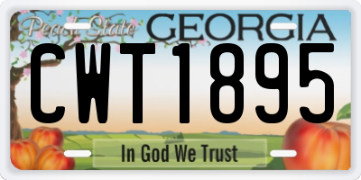GA license plate CWT1895