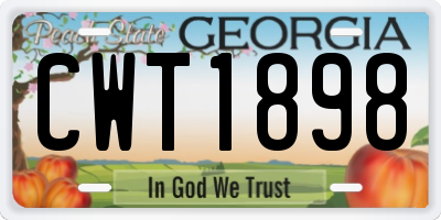 GA license plate CWT1898