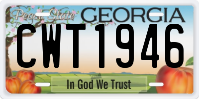 GA license plate CWT1946