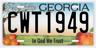 GA license plate CWT1949
