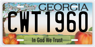 GA license plate CWT1960