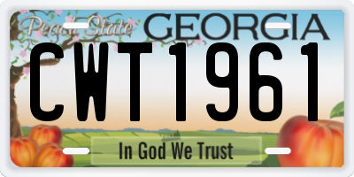 GA license plate CWT1961