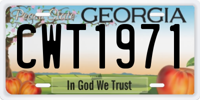 GA license plate CWT1971