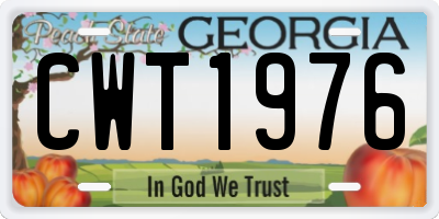 GA license plate CWT1976