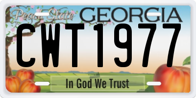 GA license plate CWT1977