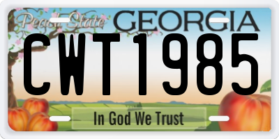 GA license plate CWT1985