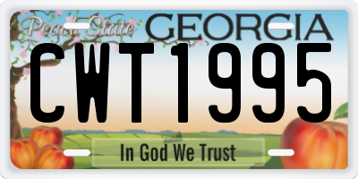 GA license plate CWT1995