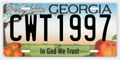 GA license plate CWT1997