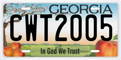 GA license plate CWT2005