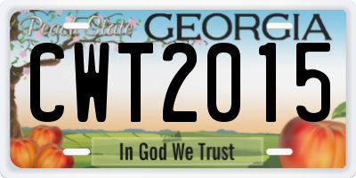 GA license plate CWT2015
