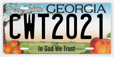 GA license plate CWT2021