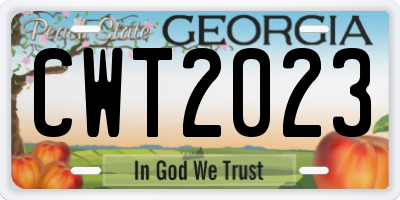 GA license plate CWT2023