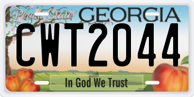 GA license plate CWT2044