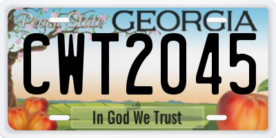 GA license plate CWT2045
