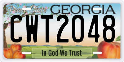 GA license plate CWT2048