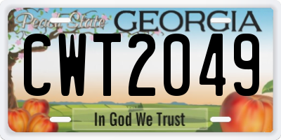 GA license plate CWT2049