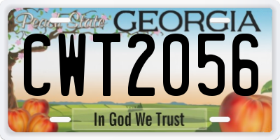 GA license plate CWT2056