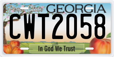 GA license plate CWT2058