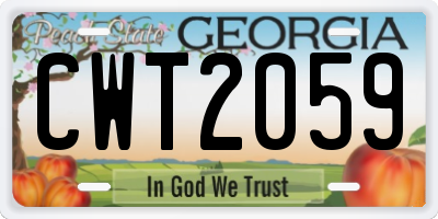 GA license plate CWT2059