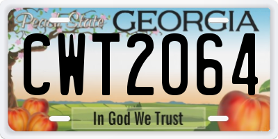 GA license plate CWT2064
