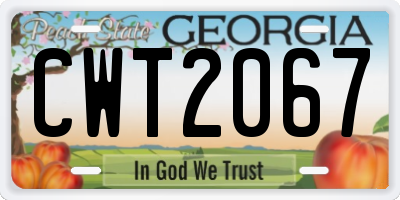 GA license plate CWT2067