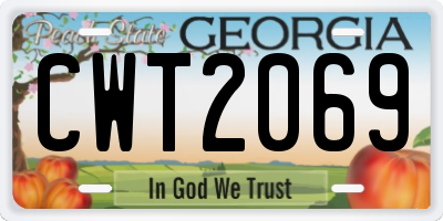 GA license plate CWT2069