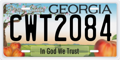 GA license plate CWT2084