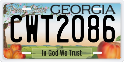 GA license plate CWT2086