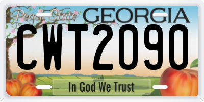 GA license plate CWT2090