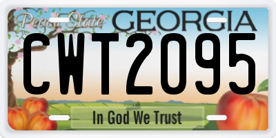 GA license plate CWT2095