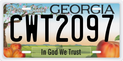 GA license plate CWT2097