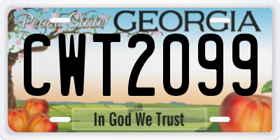 GA license plate CWT2099
