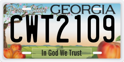 GA license plate CWT2109