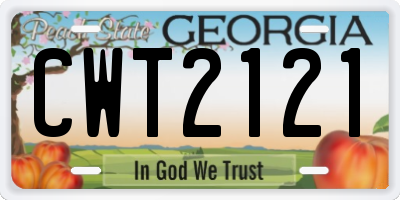 GA license plate CWT2121