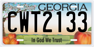 GA license plate CWT2133